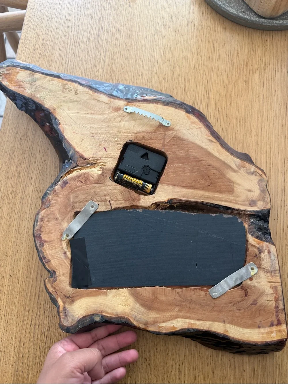 Handcrafted Amber Wood Resin Wall Clock - 'Once Day At A Time'